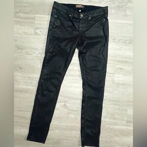Black Paige wax finish jeans